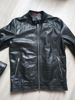 Lederen "Python" jas in maat 50, Ophalen of Verzenden, Gedragen, Maat 48/50 (M), Zwart