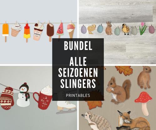 DIY slingers: Lente, zomer, herfst, winter slinger printable, Kinderen en Baby's, Kinderkamer | Inrichting en Decoratie, Nieuw
