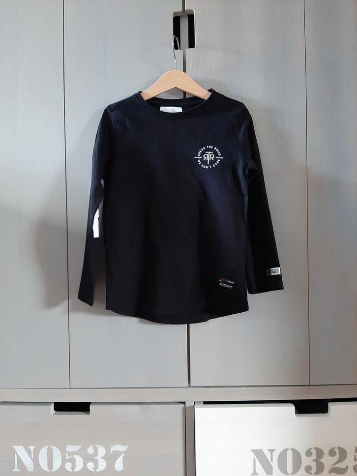 Retour jeans longsleeve met printopdruk zwart maat 116., Kinderen en Baby's, Kinderkleding | Maat 116, Zo goed als nieuw, Jongen