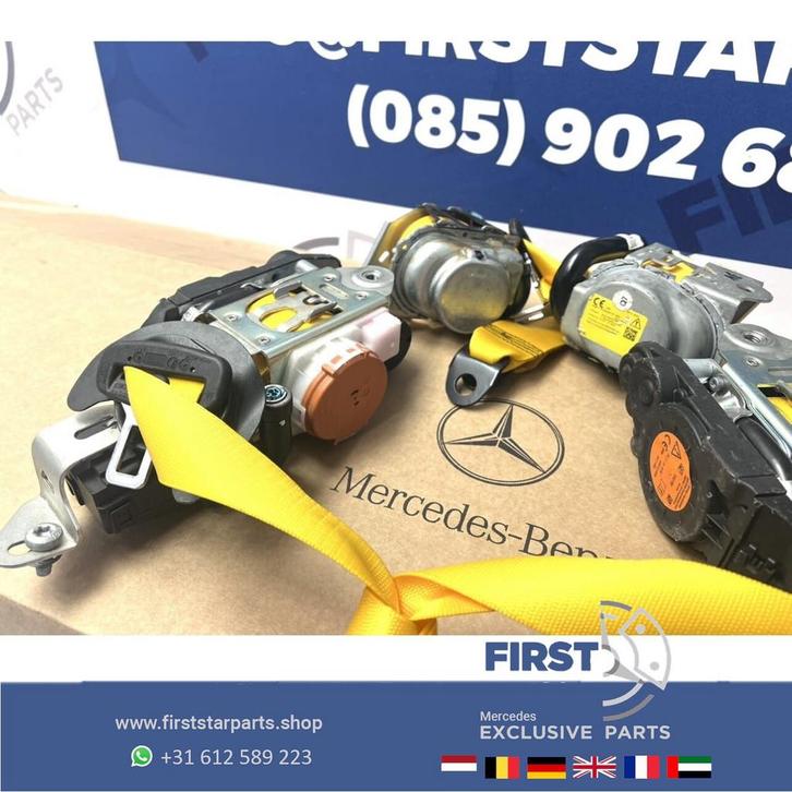 A45 AMG GORDEL SET GEEL Mercedes W177 A W118 CLA H247 GLA X2, Auto-onderdelen, Interieur en Bekleding, Mercedes-Benz, Gebruikt