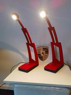 Twee vintage rode bureaulampen, designed by F.A. Porsche., Ophalen of Verzenden