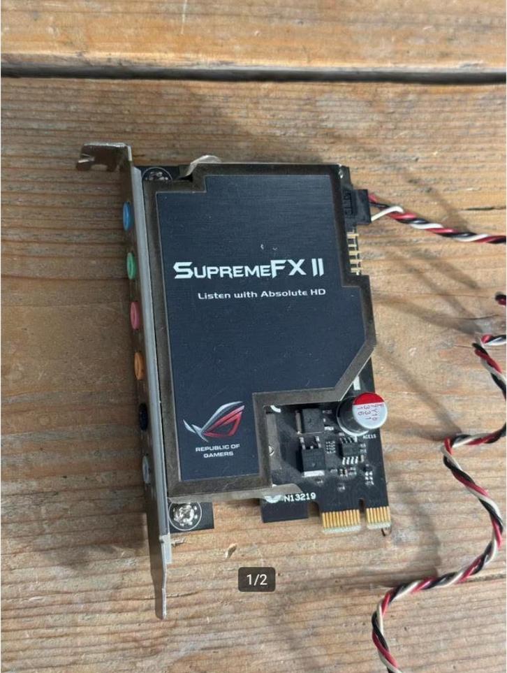 Asus ROG SupremeFX II PCIe Sound Card / Geluidskaart, Computers en Software, Geluidskaarten, Zo goed als nieuw, Ophalen of Verzenden