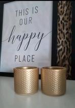 2 Kleine Gouden Plantenpotjes - Mica Decorations, Rond, Nieuw, Ophalen of Verzenden, Balkon