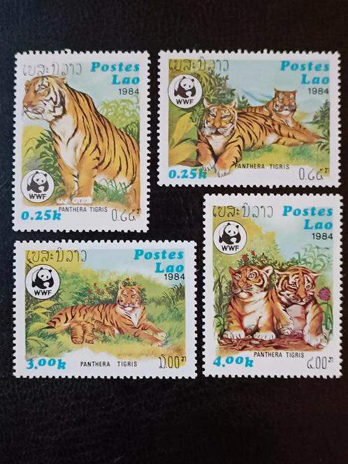 Laos 1984 WWF Tijgers, Postzegels en Munten, Postzegels | Azië, Postfris, Zuidoost-Azië, Ophalen of Verzenden