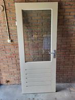 Hardhouten buitendeur dubbelglas, Ophalen, Gebruikt, 80 tot 100 cm, Buitendeur