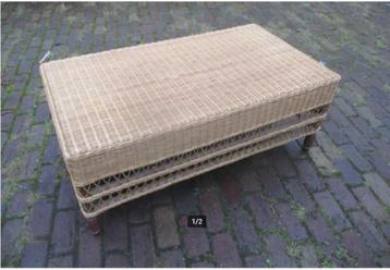 Mooie Retro Rieten Salontafel - 112x62x44 beschikbaar voor biedingen