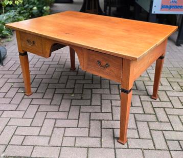 Schrijftafel  Bureau 134cm Massief Teakhout Ca. 1900 beschikbaar voor biedingen