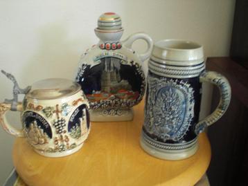 2 Duitse Vintage Bierpullen En Een Drankkruikje Gres beschikbaar voor biedingen