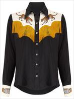 Cowboy overhemd 5 / zwart western heren tijger linedance, Kleding | Heren, Overhemden, Verzenden, Nieuw, Zwart