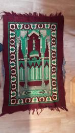 kleed tapijt oud Groen Bruin 68 bij 115 cm fraai, Antiek, 100 tot 150 cm, Zo goed als nieuw, Rechthoekig