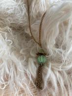 Boho ketting met groen bedeltje ZGAN, Ophalen of Verzenden, Zo goed als nieuw, Groen, Overige materialen