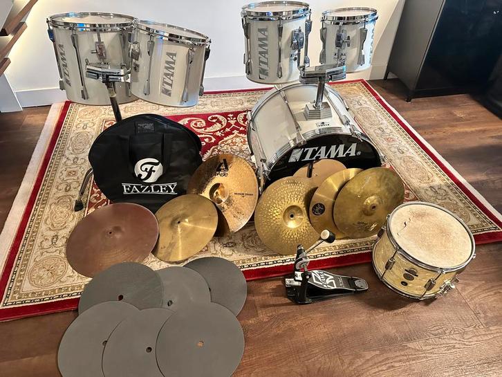 Tama rockstar DX drumstel incl. snare, pedaal, bekkens & tas, Muziek en Instrumenten, Drumstellen en Slagwerk, Gebruikt, Tama