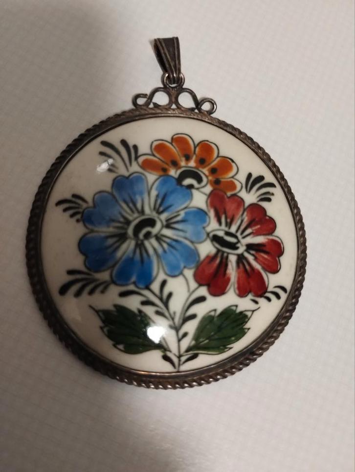 Antiek zilveren kettinghanger, Sieraden, Tassen en Uiterlijk, Antieke sieraden, Ophalen of Verzenden