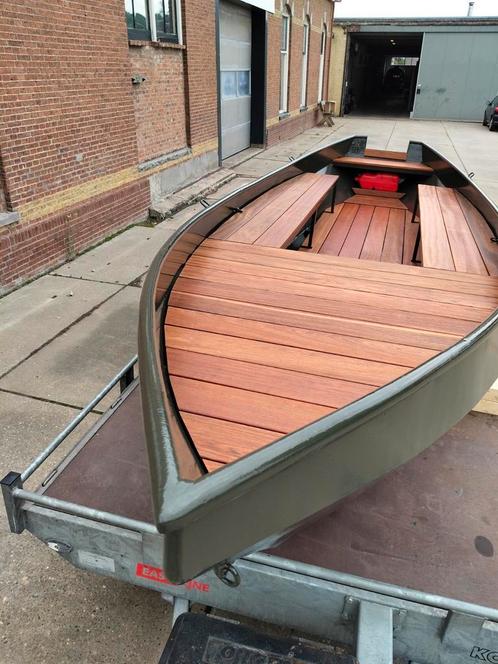 Zgan sloep stalen grachten boot met 9.9pk , inruil mogelijk, Watersport en Boten, Sloepen, Nieuw, Tot 10 pk, 3 tot 6 meter, Buitenboordmotor