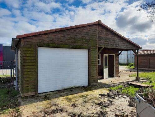 Complete garage inclusief elektrische overheaddeur!!, Tuin en Terras, Tuinhuizen, Gebruikt, Schuur, Hout, 500 cm of meer, 400 cm of meer