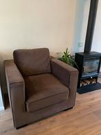 Luxe Fauteuil – Bruin Beige Velours, Ophalen, Zo goed als nieuw, Stof, 75 tot 100 cm