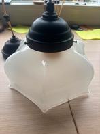 Vintage Hanglamp met Glazen Kap, Huis en Inrichting, Lampen | Hanglampen, Ophalen of Verzenden, Gebruikt, Glas, Minder dan 50 cm