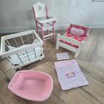 Houten Poppenmeubels Set - Bed, Kinderstoel, Box, Badje, Ophalen of Verzenden, Gebruikt, Overige typen