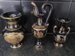 Griekse set vaasjes van porselein, Zwart, Aardewerk of Porselein, Nieuw, Ophalen of Verzenden