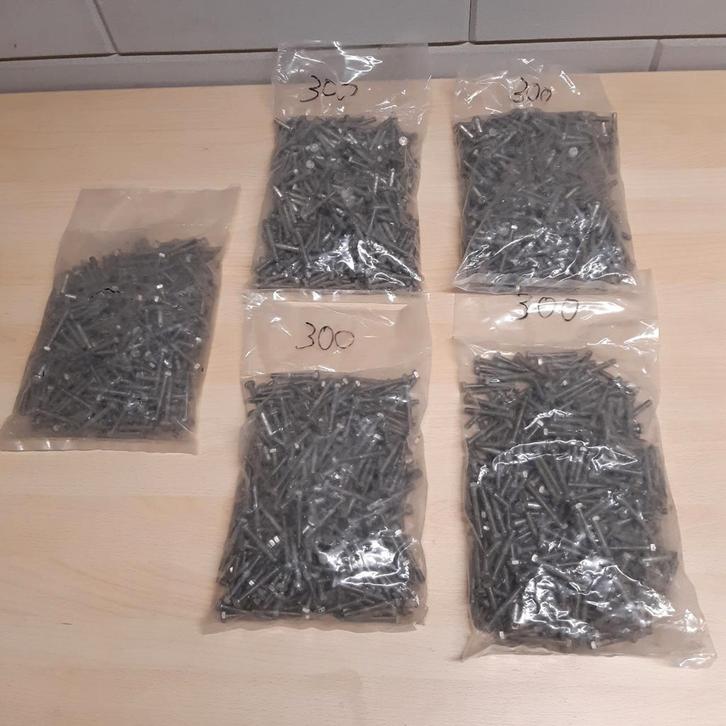 M6x45 rvs zeskantbout - 1500 stuks, Doe-het-zelf en Verbouw, IJzerwaren en Bevestigingsmiddelen, Nieuw, Bouten of Moeren, Minder dan 50 mm