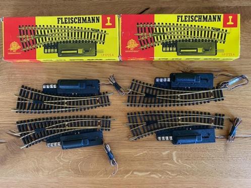 Fleischmann H0 gebogenwissels 2 sets 1723A, Hobby en Vrije tijd, Modeltreinen | H0, Gebruikt, Rails, Gelijkstroom, Fleischmann