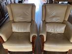 Twee lederen oorfauteuils, Ophalen of Verzenden, 75 tot 100 cm, 50 tot 75 cm