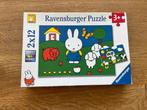 Ravensburger - Nijntje bij de dieren - 2 puzzels 12 stukjes, Ophalen of Verzenden, 10 tot 50 stukjes, Gebruikt, 2 tot 4 jaar
