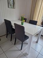 Witte eet tafel en 4 ikea stoelen. Moet zsm weg, 4 tot 6 stoelen, Gebruikt, Ikea, Ophalen