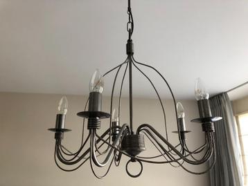 Hanglamp, 5-armig, kroonluchter, ijzer, doorsnede 50 cm. beschikbaar voor biedingen