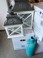 2 leuke witte white wash lantaarns - kaarsen, Ophalen, Nieuw, Overige materialen, Minder dan 25 cm