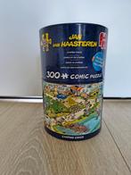 Jan van Haasteren puzzel - Camping chaos - cilinderdoos, Ophalen of Verzenden, Minder dan 500 stukjes, Zo goed als nieuw, Legpuzzel