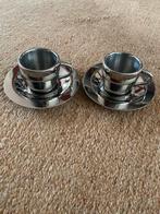 Espresso kopjes en schoteltjes van roestvrij staal, Ophalen of Verzenden, Porselein, Overige stijlen, Kop(pen) en/of Schotel(s)