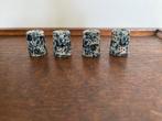Set 4 mini kandelaars/ kaarshouders Chinees blauw wit, Ophalen of Verzenden, Keramiek of Aardewerk