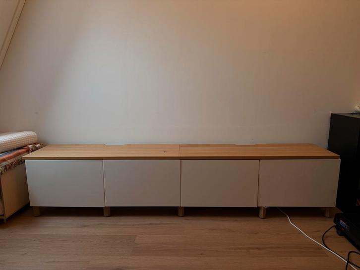 Besta TV meubel IKEA - 240cm breed, Huis en Inrichting, Kasten | Televisiemeubels, Gebruikt, Minder dan 100 cm, 200 cm of meer