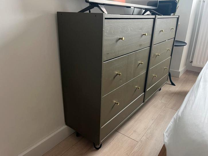 Groene IKEA kast met lades!, Huis en Inrichting, Kasten | Dressoirs, Gebruikt, 100 tot 150 cm, 25 tot 50 cm, Met lade(s), Overige houtsoorten