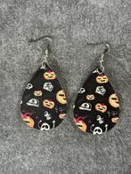 Druppel Oorbellen Smiley PU Leer - Nieuw, Overige materialen, Hangers, Zwart, Nieuw