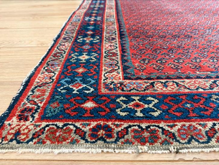 Antiek Kaukasisch tapijt 202x133 | handgeknoopt wol /vintage, Huis en Inrichting, Stoffering | Tapijten en Kleden, Gebruikt, 100 tot 150 cm