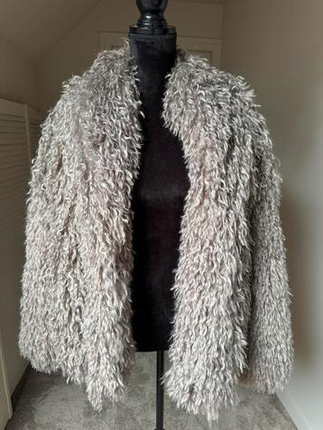 Bontjas Afghaanse jas fluffy jas oversized taupe nieuw! beschikbaar voor biedingen