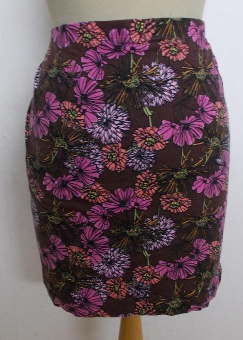 Vrolijk bloemen print rokje! M, Kleding | Dames, Rokken, Zo goed als nieuw, Maat 38/40 (M), Bruin, Boven de knie, Verzenden