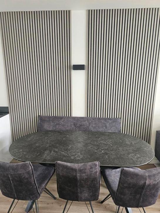 keramiek eettafel set, Huis en Inrichting, Complete eetkamers, Zo goed als nieuw, 6 tot 8 stoelen, Ophalen