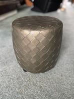 Kleine leren poef, Ophalen, Minder dan 50 cm, Gebruikt, Rond