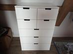 Nordli ladenkast wit ikea, Ophalen, Gebruikt, 5 laden of meer, 100 tot 150 cm