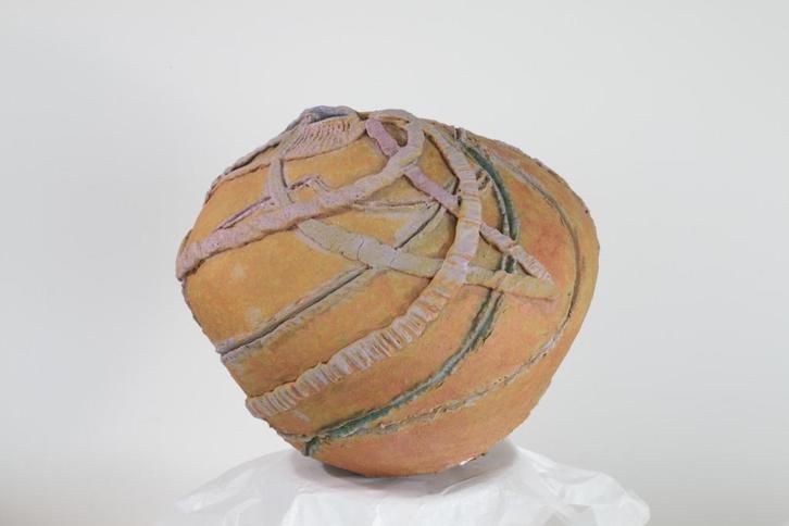 Keramiek bol object rood/oranje van Wim Duller, Antiek en Kunst, Antiek | Keramiek en Aardewerk, Ophalen