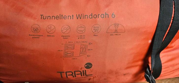 6-Persoons Tent + Campingkastje, Gasstel & Mini Airco, Caravans en Kamperen, Tenten, Ophalen