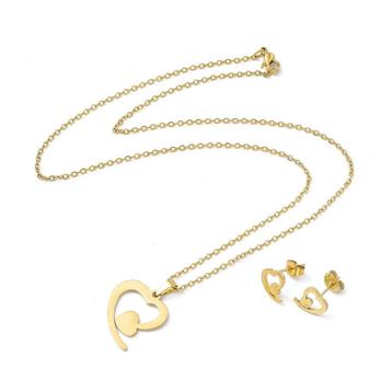SALE: Goldplated RVS sieradenset Ketting en oorbellen beschikbaar voor biedingen