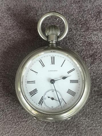 Zilveren Longines zakhorloge beschikbaar voor biedingen