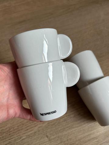 Nespresso kopjes 4x wit 7,5 cm z.g.a.n. beschikbaar voor biedingen