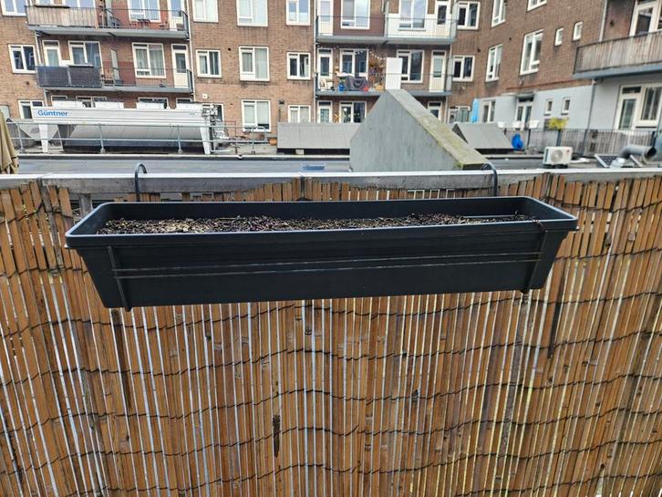 3 balkonbakken 79cm, Tuin en Terras, Bloembakken en Plantenbakken, Kunststof, Minder dan 30 cm, Rechthoekig, Ophalen of Verzenden