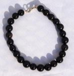 armband van zwarte jade met zilverkleurig slotje 21 cm lang,, Ophalen of Verzenden, Nieuw, Zwart, Overige materialen