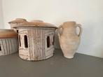 Terracotta kruik amfoor met oren. Insteek-gaten Terra kleur., Antiek en Kunst, Antiek | Keramiek en Aardewerk, Ophalen